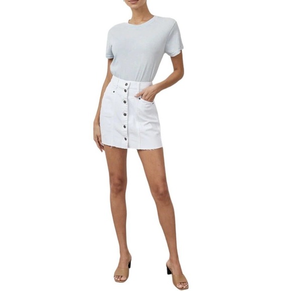 Rails The Canyon Hi Waist Denim Skirt Womens Size 25 US 0 Salt White NWT $138 - Picture 1 of 9